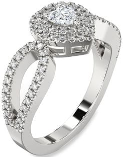 Diamond White Gold Heart Pave Promise Ring