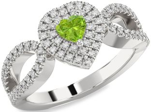 Diamond Amethyst Platinum Heart Pave Promise Ring