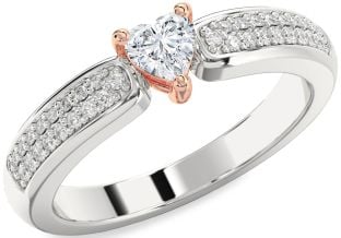 Diamond White Rose Gold Heart Promise Ring