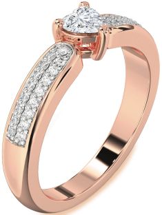 Diamond Rose Gold Heart Pave Promise Ring