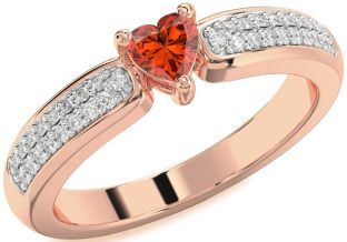 Diamond Amethyst Rose Gold Heart Pave Promise Ring