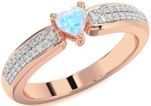 Diamond Amethyst Rose Gold Heart Pave Promise Ring