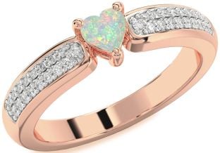 Diamond Amethyst Rose Gold Heart Pave Promise Ring
