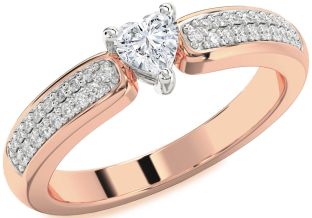 Diamond White Rose Gold Heart Promise Ring