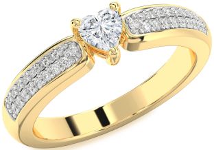 Diamond Gold Heart Promise Ring