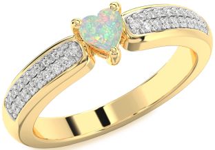 Diamond Amethyst Gold Heart Pave Promise Ring