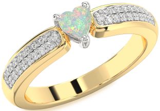 Diamond Amethyst Platinum & Yellow Gold Heart Pave Promise Ring