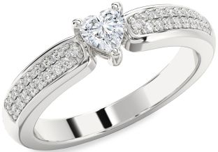 Diamond Platinum Heart Promise Ring