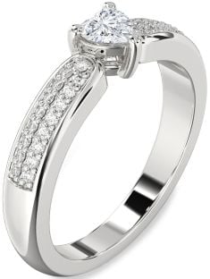 Diamond White Gold Heart Pave Promise Ring