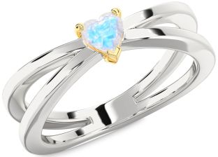 Amethyst Platinum & Yellow Gold Heart Promise Ring