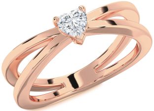Diamond Rose Gold Heart Promise Ring
