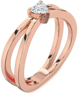 Diamond Rose Gold Heart Promise Ring