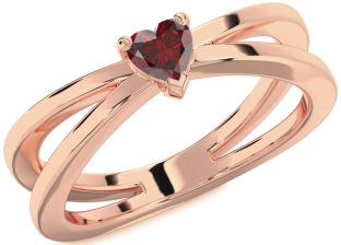 Amethyst Rose Gold Heart Promise Ring