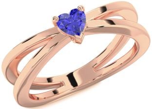 Amethyst Rose Gold Heart Promise Ring
