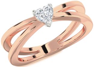 Diamond White Rose Gold Heart Promise Ring