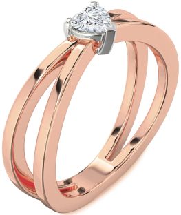 Diamond White Rose Gold Heart Promise Ring