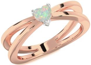 Amethyst Platinum & Rose Gold Heart Promise Ring