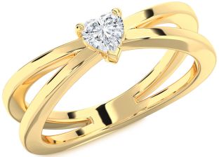 Diamond Gold Heart Promise Ring
