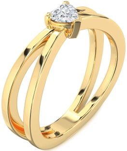 Diamond Gold Heart Promise Ring