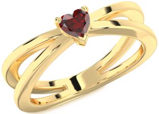 Amethyst Gold Heart Promise Ring