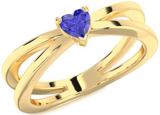 Amethyst Gold Heart Promise Ring