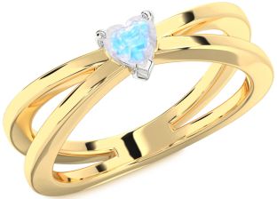 Amethyst Platinum & Yellow Gold Heart Promise Ring