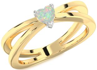 Amethyst Platinum & Yellow Gold Heart Promise Ring