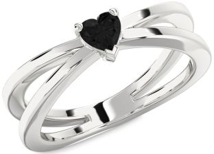 Amethyst Platinum Heart Promise Ring