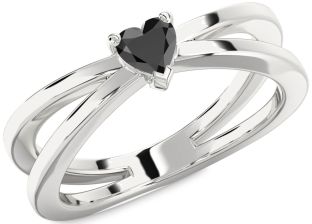 Amethyst Platinum Heart Promise Ring