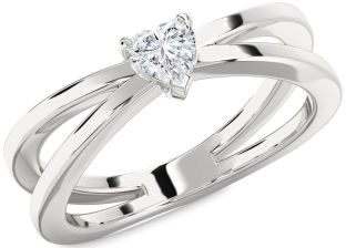 Diamond Platinum Heart Promise Ring