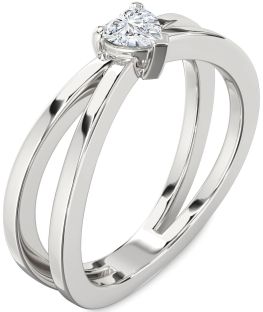 Diamond White Gold Heart Promise Ring