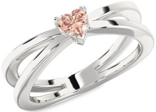 Amethyst Platinum Heart Promise Ring