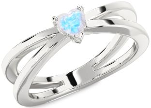 Amethyst Silver Heart Promise Ring