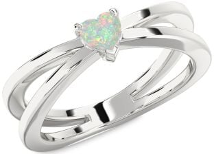 Amethyst Platinum Heart Promise Ring