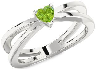 Amethyst Platinum Heart Promise Ring