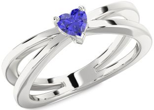 Amethyst Platinum Heart Promise Ring