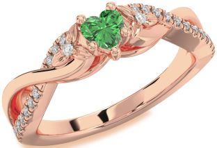 Diamond Amethyst Rose Gold Heart Infinity Promise Ring