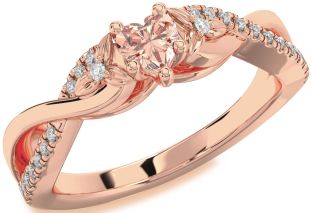 Diamond Amethyst Rose Gold Heart Infinity Promise Ring