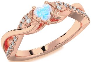 Diamond Amethyst Rose Gold Heart Infinity Promise Ring