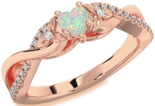 Diamond Amethyst Rose Gold Heart Infinity Promise Ring