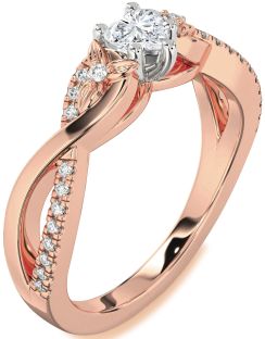 Diamond White Rose Gold Heart Infinity Promise Ring