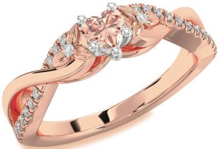 Diamond Amethyst Platinum & Rose Gold Heart Infinity Promise Ring