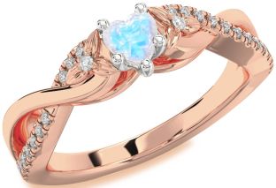 Diamond Amethyst Platinum & Rose Gold Heart Infinity Promise Ring