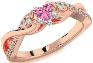 Diamond Amethyst Platinum & Rose Gold Heart Infinity Promise Ring