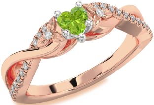 Diamond Amethyst Platinum & Rose Gold Heart Infinity Promise Ring