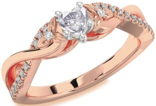 Diamond Amethyst Platinum & Rose Gold Heart Infinity Promise Ring