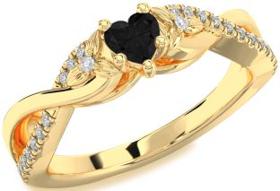 Diamond Amethyst Gold Heart Infinity Promise Ring