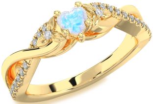 Diamond Amethyst Gold Heart Infinity Promise Ring