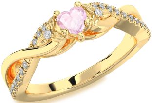 Diamond Amethyst Gold Heart Infinity Promise Ring