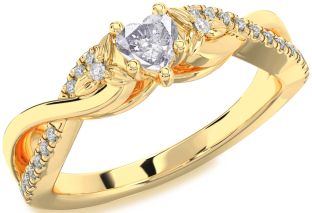 Diamond Amethyst Gold Heart Infinity Promise Ring